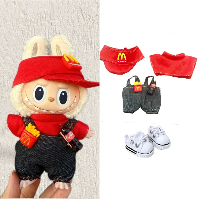 MiniCrew Uniform – Fast Food Cosplay Set (15–17cm Dolls)