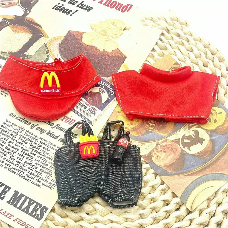 MiniCrew Uniform – Fast Food Cosplay Set (15–17cm Dolls)